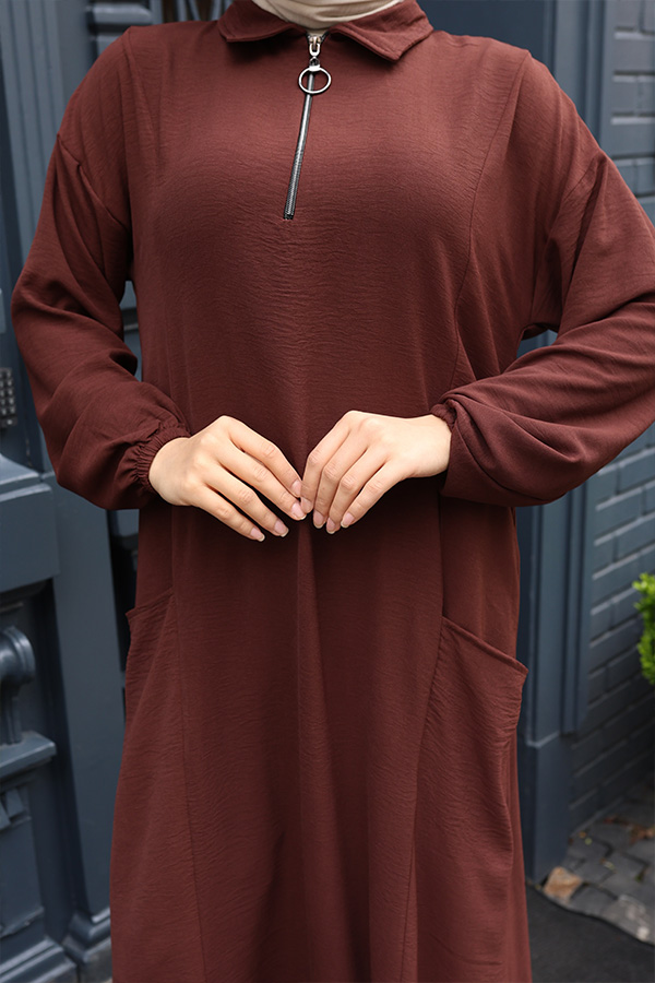 Fermuarlı Takım - Kahverengi