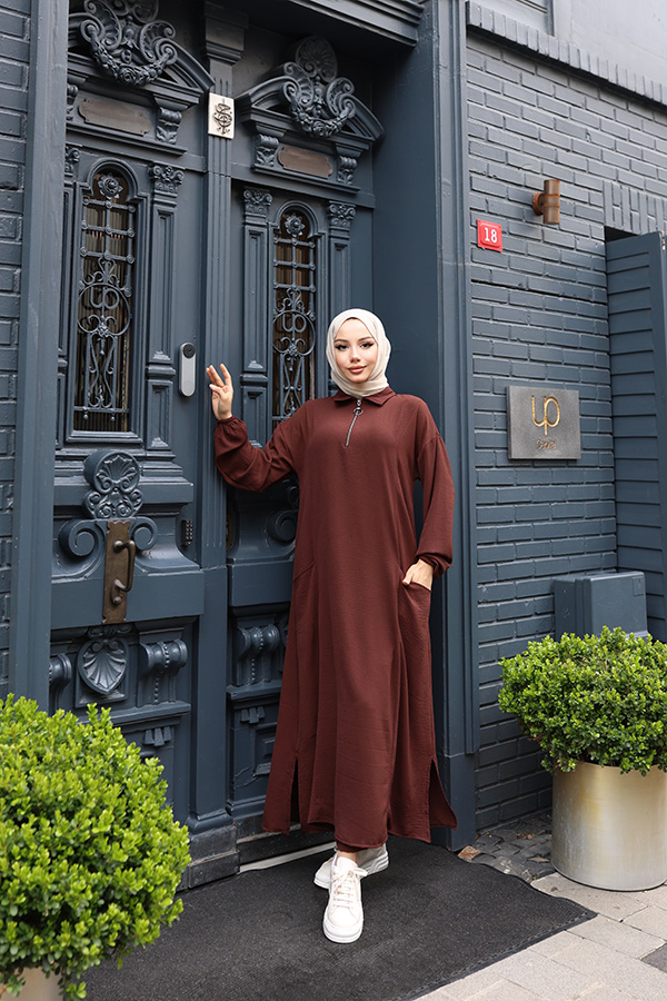 Fermuarlı Takım - Kahverengi