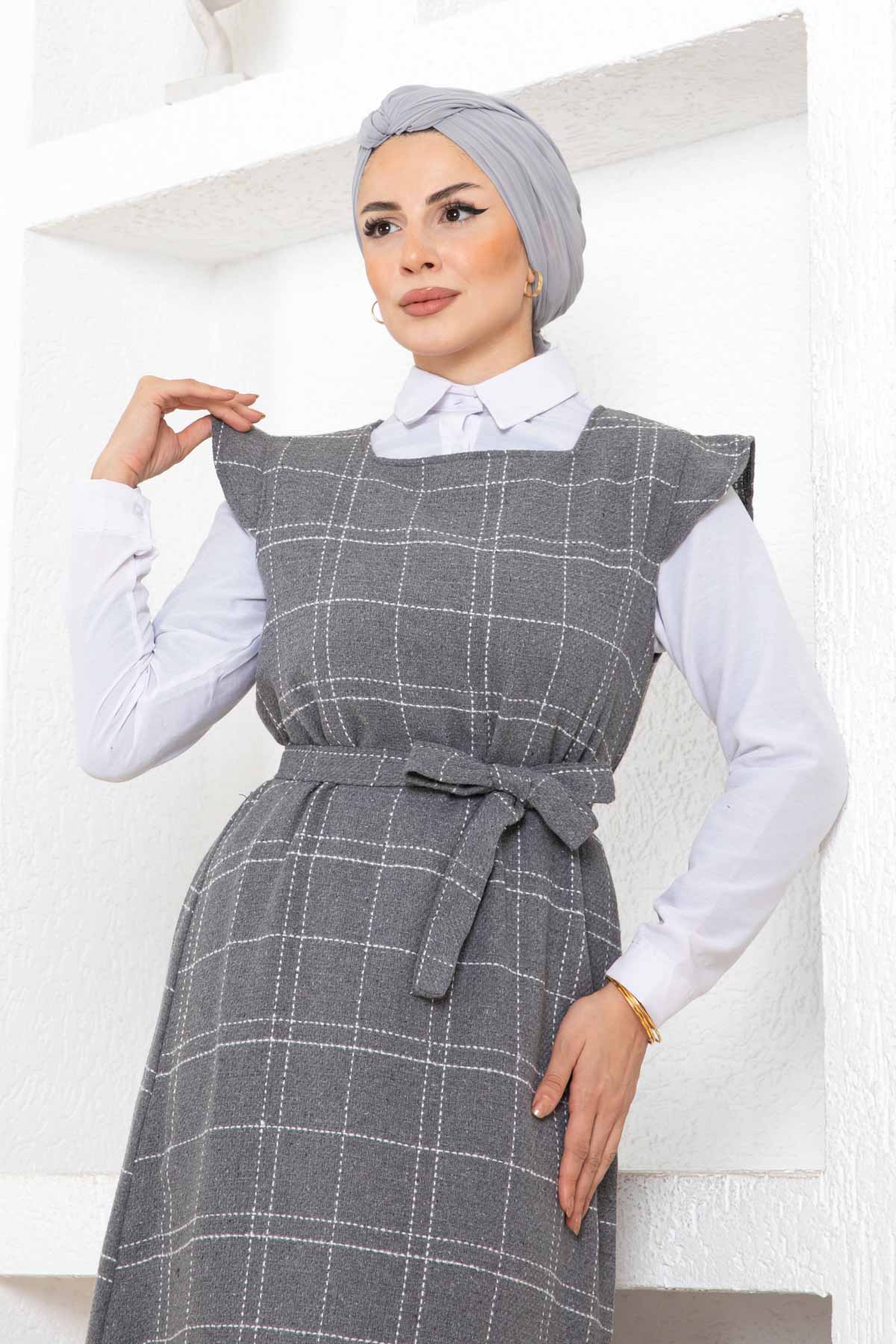 Fırfır Detaylı Tüvit Jile - Gri