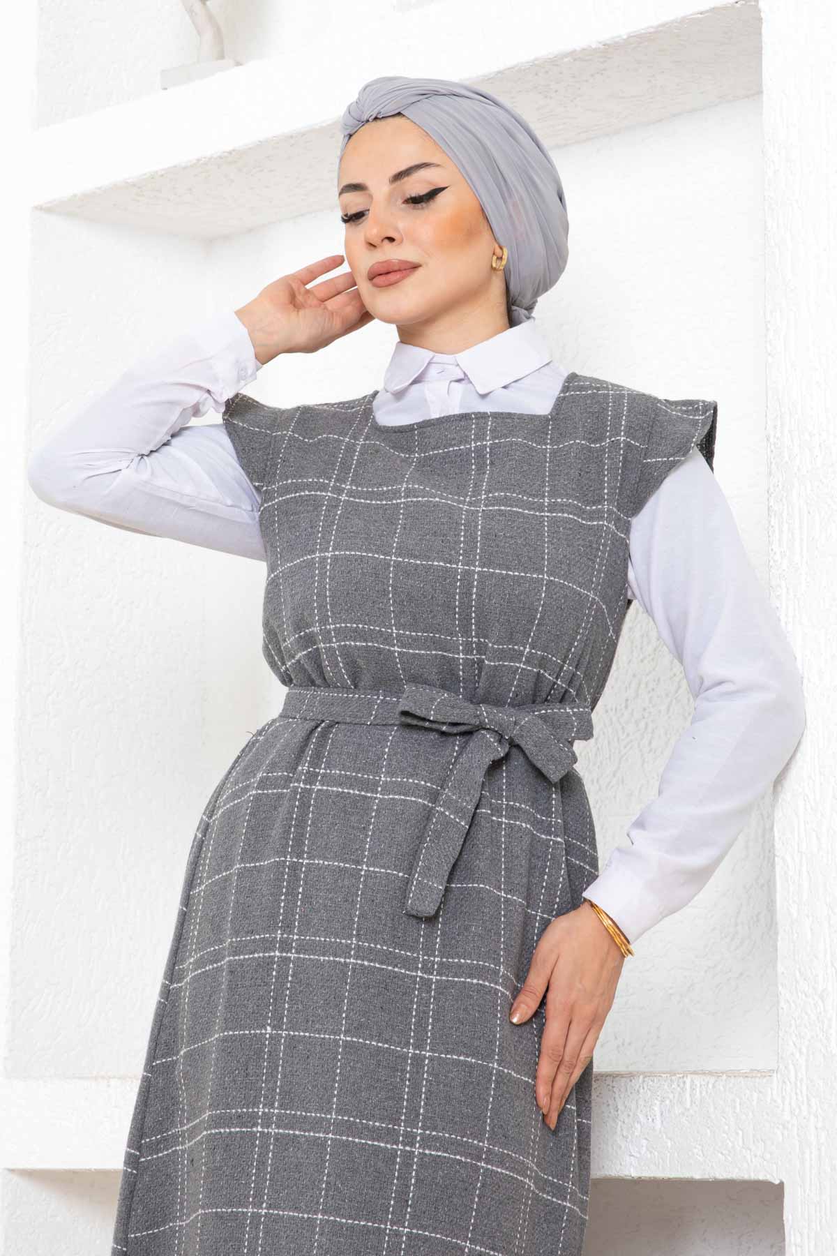 Fırfır Detaylı Tüvit Jile - Gri