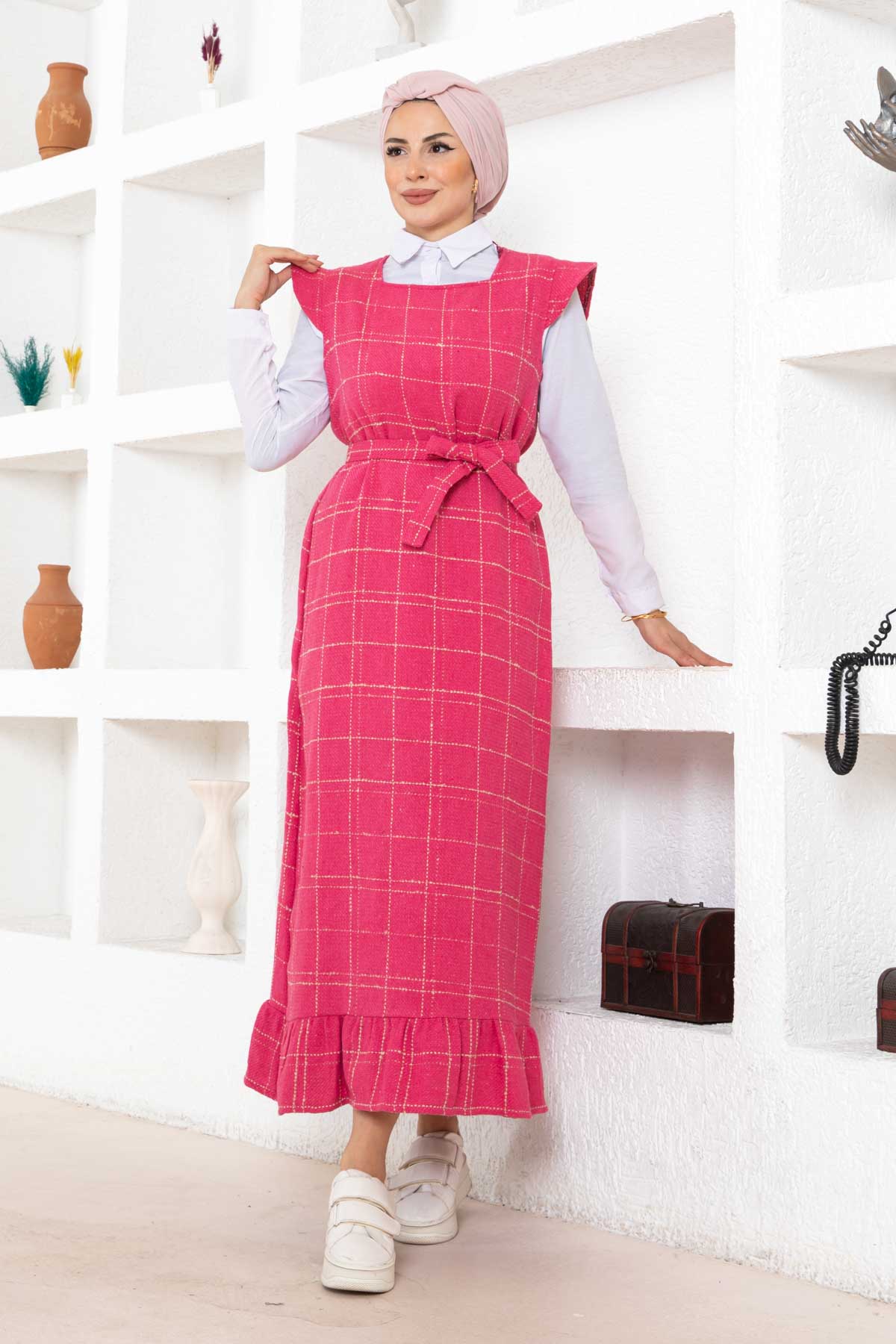 Fırfır Detaylı Tüvit Jile - Pembe