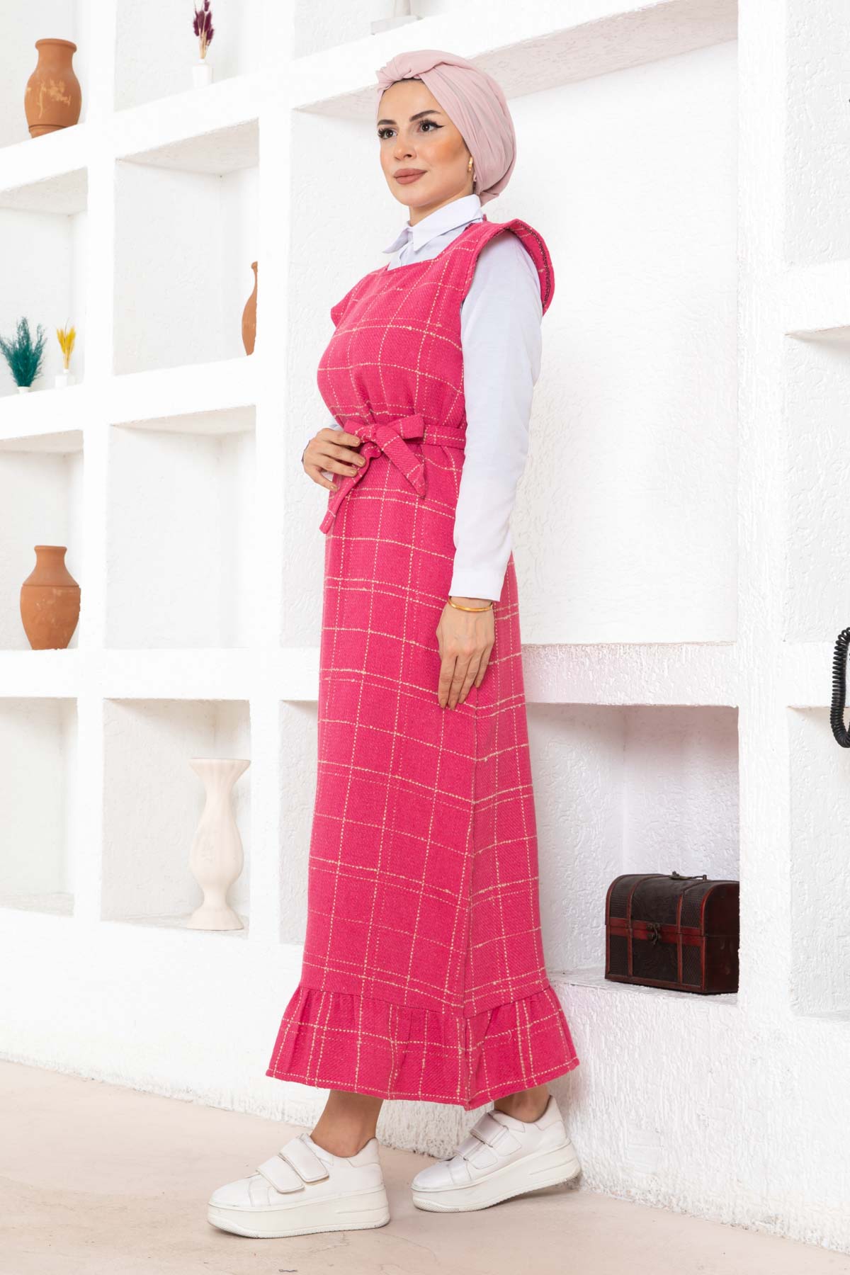 Fırfır Detaylı Tüvit Jile - Pembe