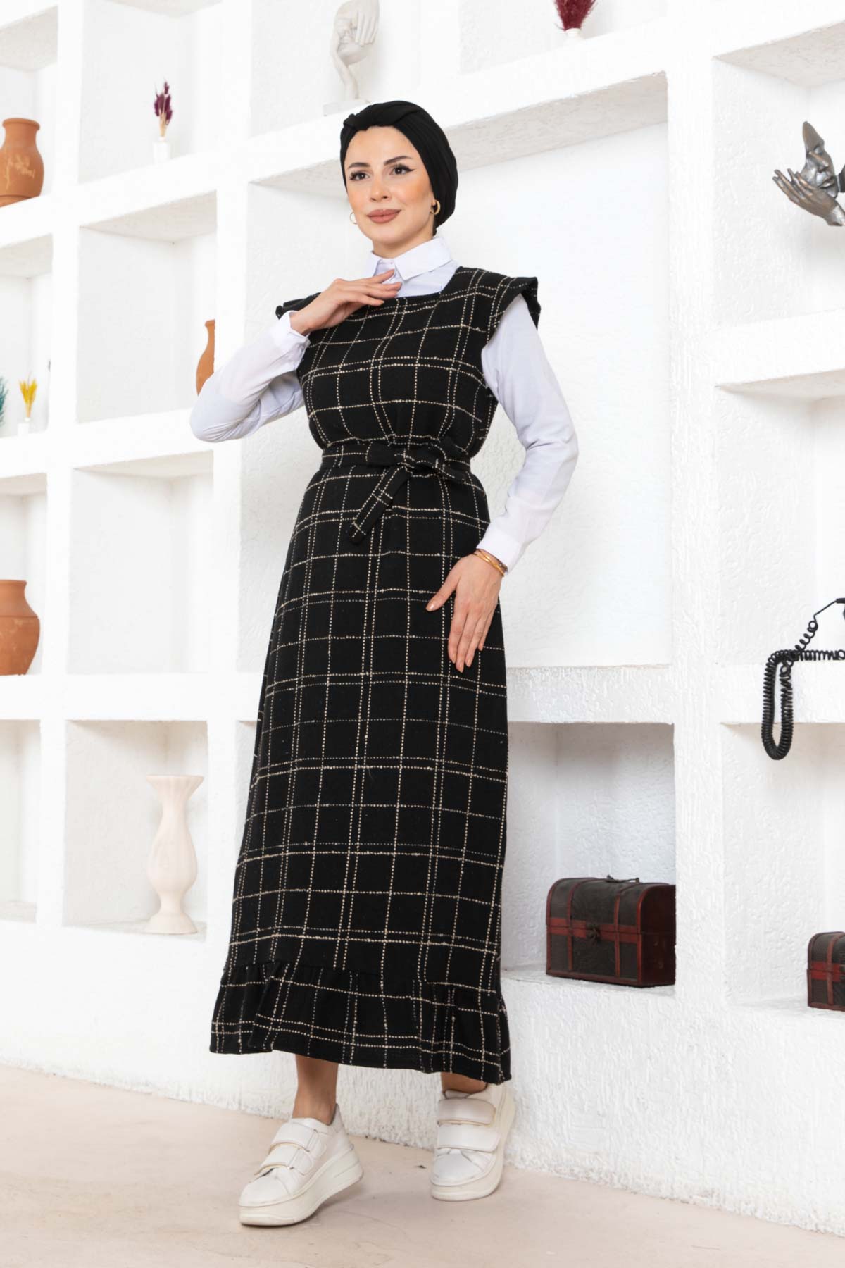 Fırfır Detaylı Tüvit Jile - Siyah