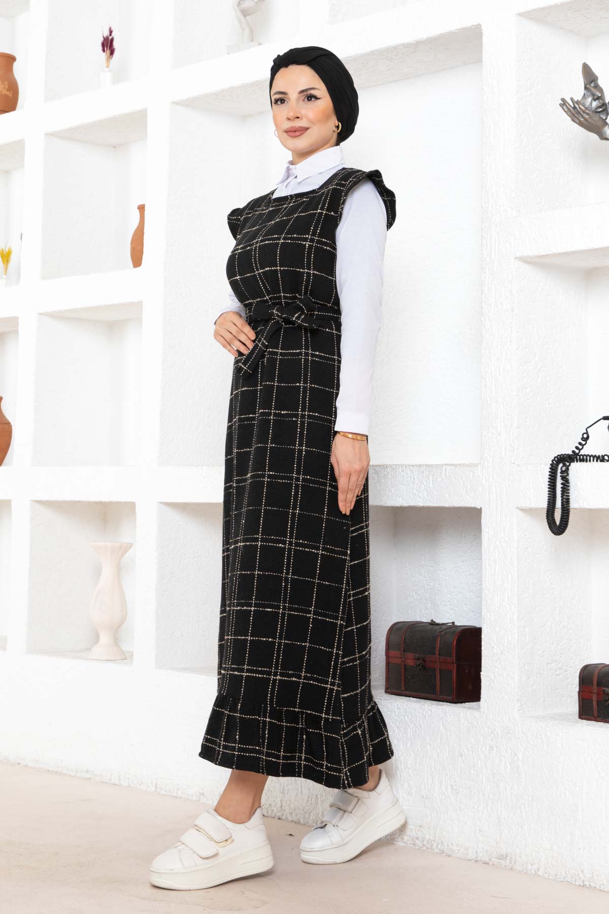 Fırfır Detaylı Tüvit Jile - Siyah