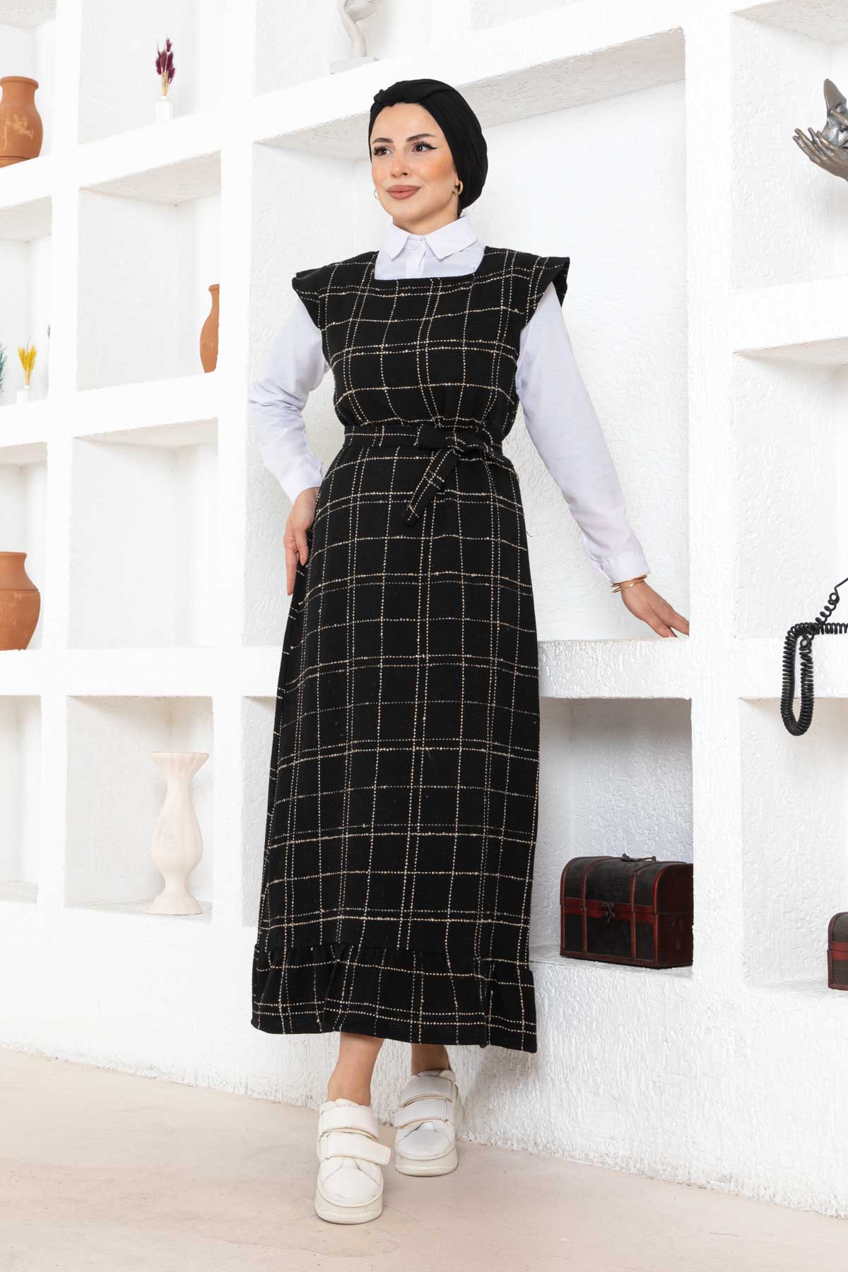 Fırfır Detaylı Tüvit Jile - Siyah