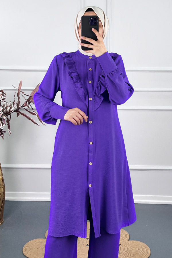 Fırfırlı İkili Takım - Lila