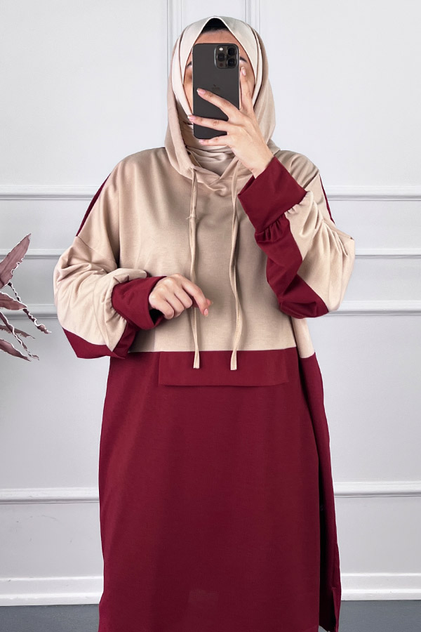 Garnili İkili Takım - Bordo