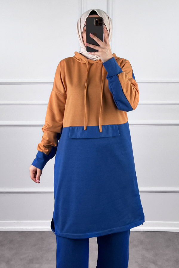 Garnili İkili Takım - Hardal Koyu Mavi