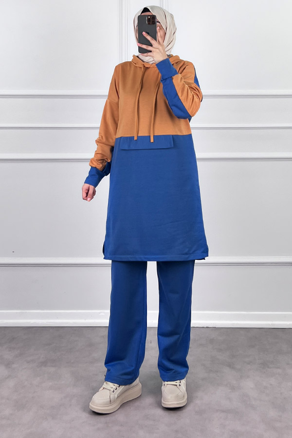 Garnili İkili Takım - Hardal Koyu Mavi
