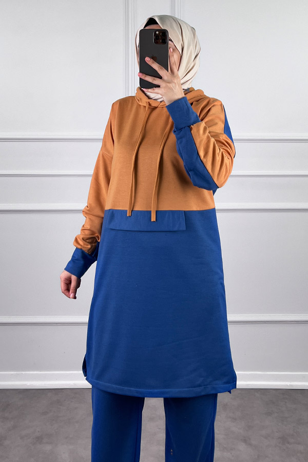 Garnili İkili Takım - Hardal Koyu Mavi