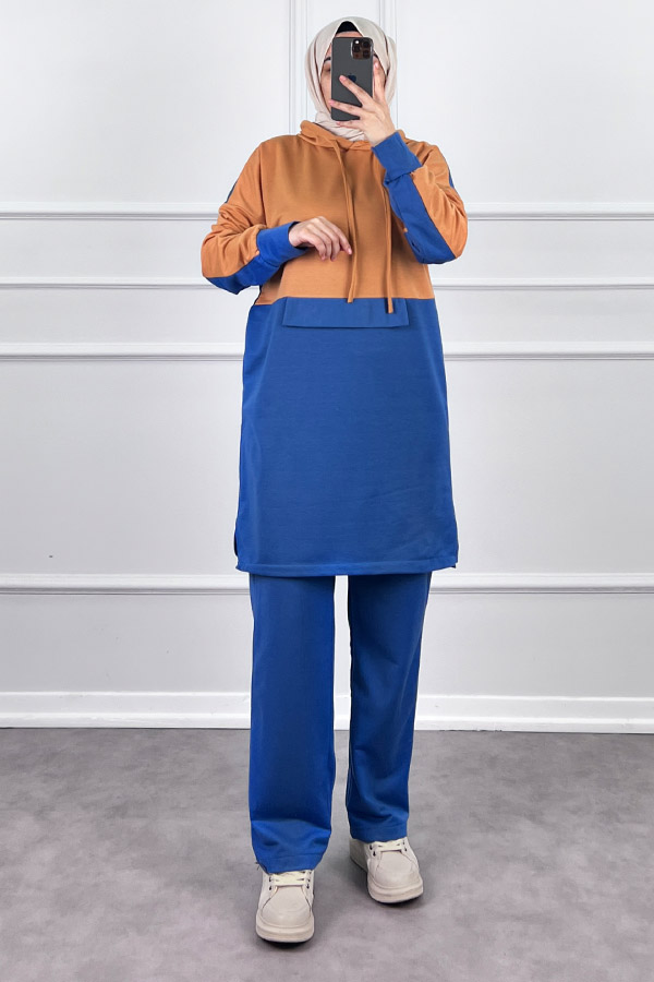 Garnili İkili Takım - Hardal Koyu Mavi