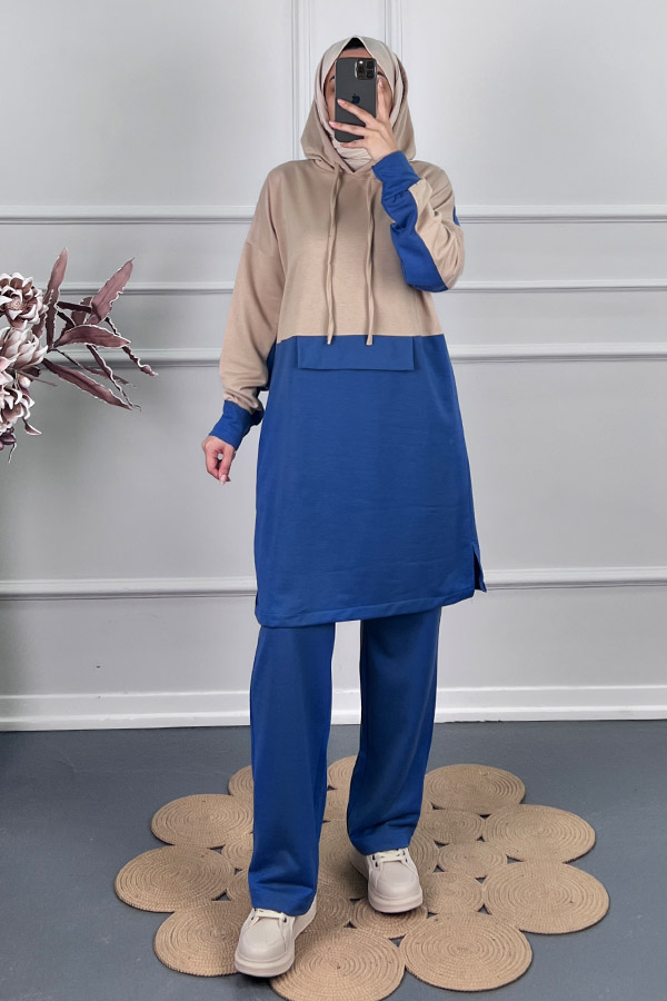 Garnili İkili Takım - Lacivert