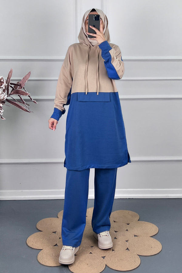 Garnili İkili Takım - Lacivert