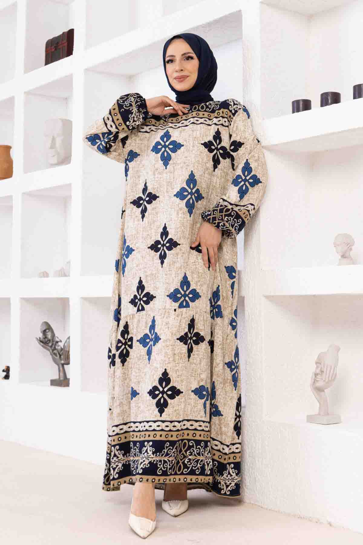 Geleneksel Elbise - Lacivert Geleneksel Elbise - Lacivert