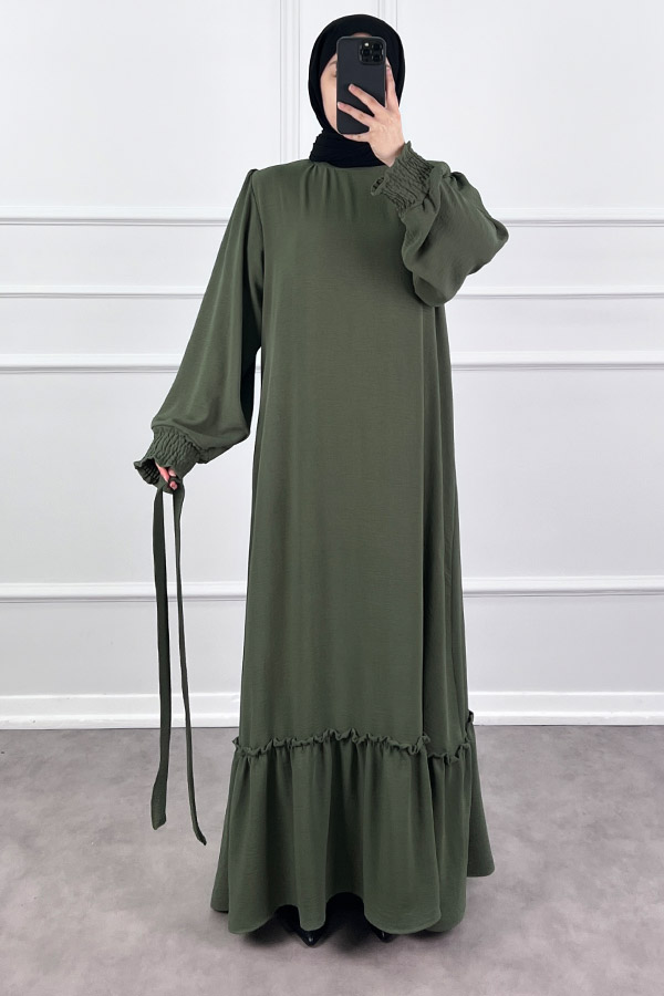 Gipeli Ayrobin Elbise - Haki