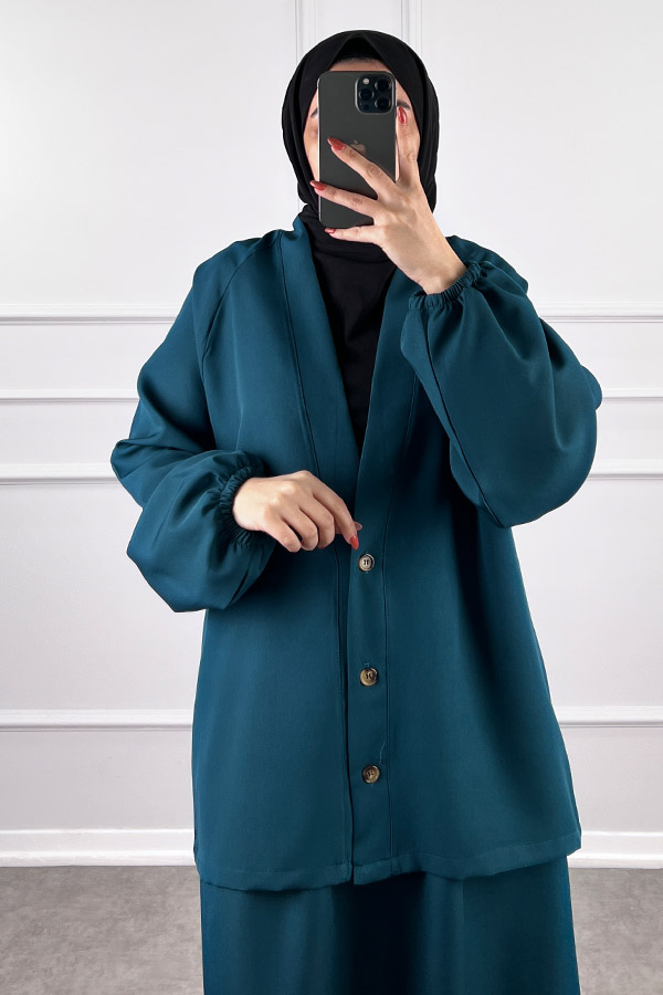 Hırkalı Etekli Takım - Zümrüt Yeşili