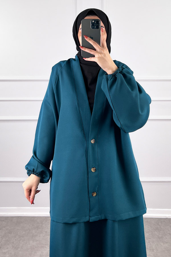 Hırkalı Etekli Takım - Zümrüt Yeşili