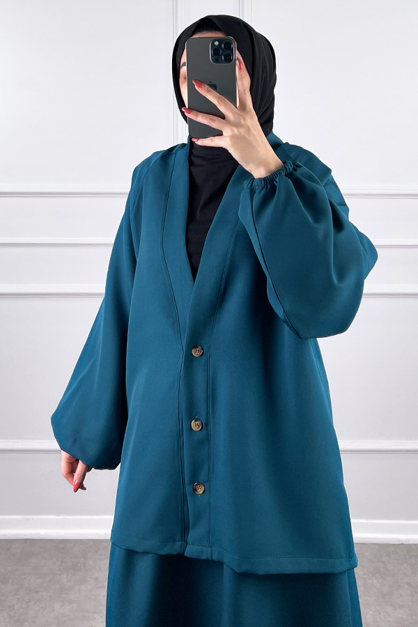 Hırkalı Etekli Takım - Zümrüt Yeşili