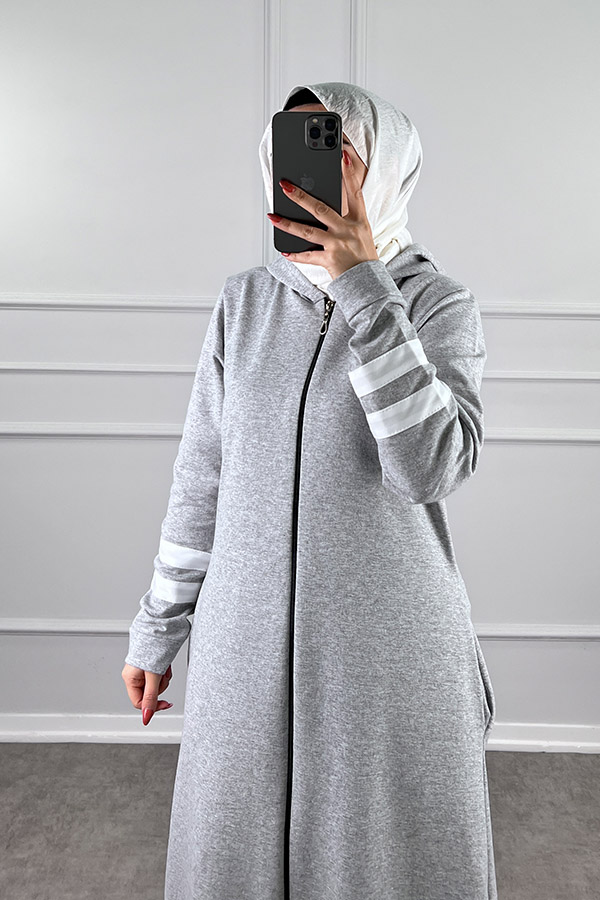 İki İp Kumaş Spor Ferace - Gri