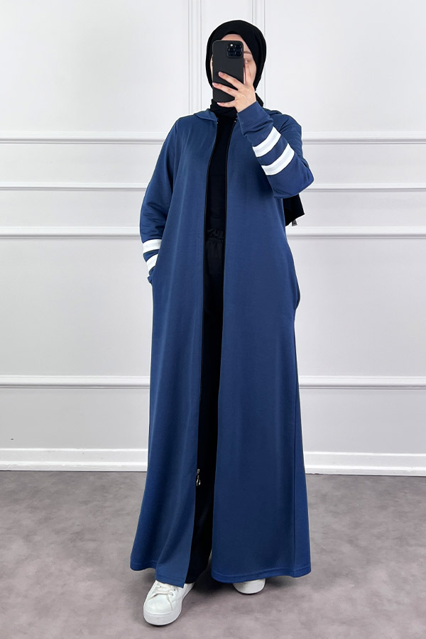 İki İp Kumaş Spor Ferace - İndigo