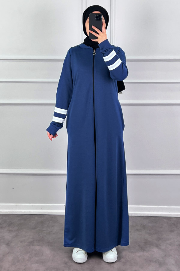 İki İp Kumaş Spor Ferace - İndigo