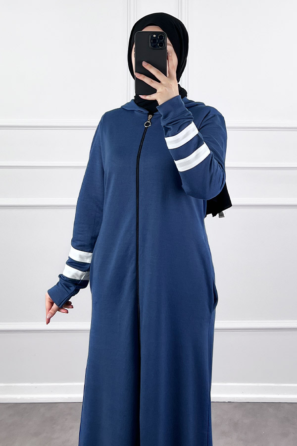 İki İp Kumaş Spor Ferace - İndigo