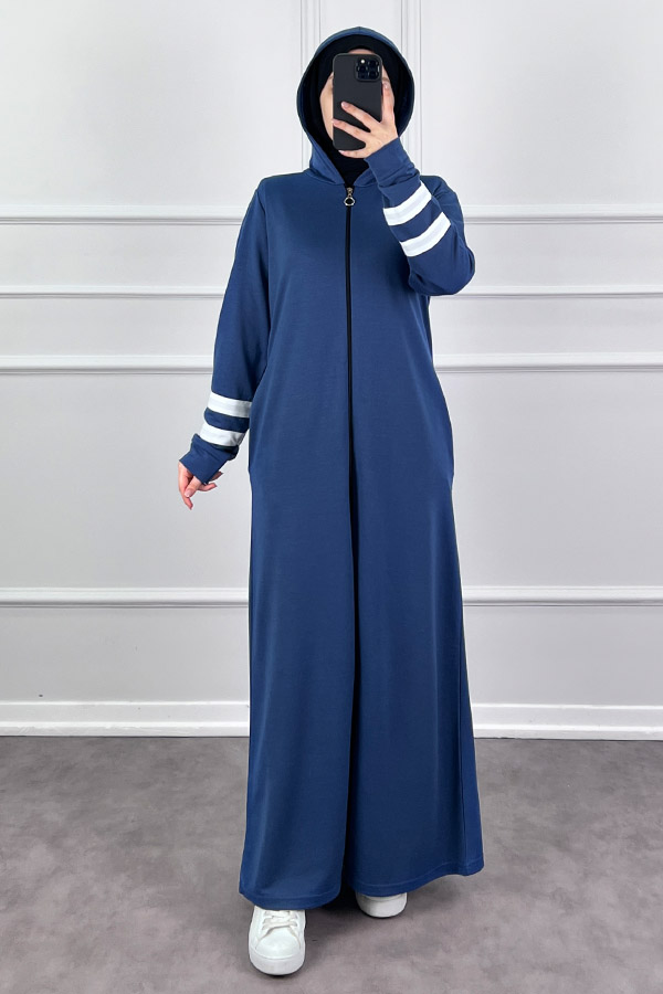 İki İp Kumaş Spor Ferace - İndigo