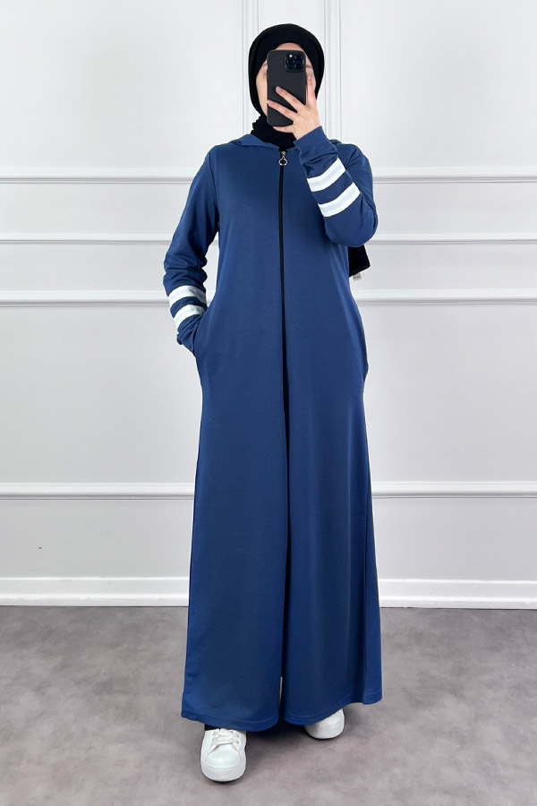 İki İp Kumaş Spor Ferace - İndigo