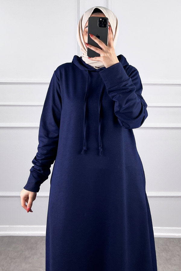 İki İp Tesettür Elbise - Lacivert