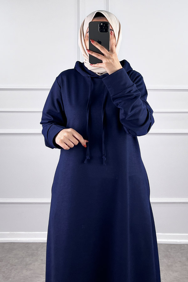 İki İp Tesettür Elbise - Lacivert
