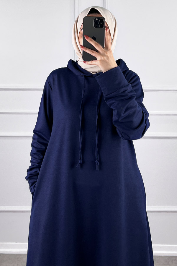 İki İp Tesettür Elbise - Lacivert