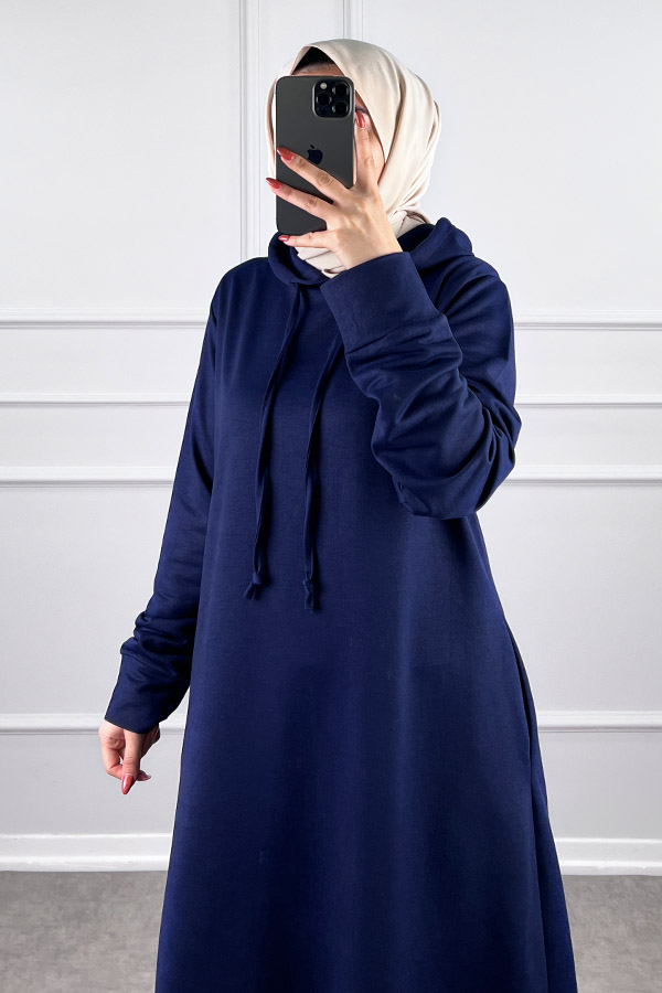 İki İp Tesettür Elbise - Lacivert