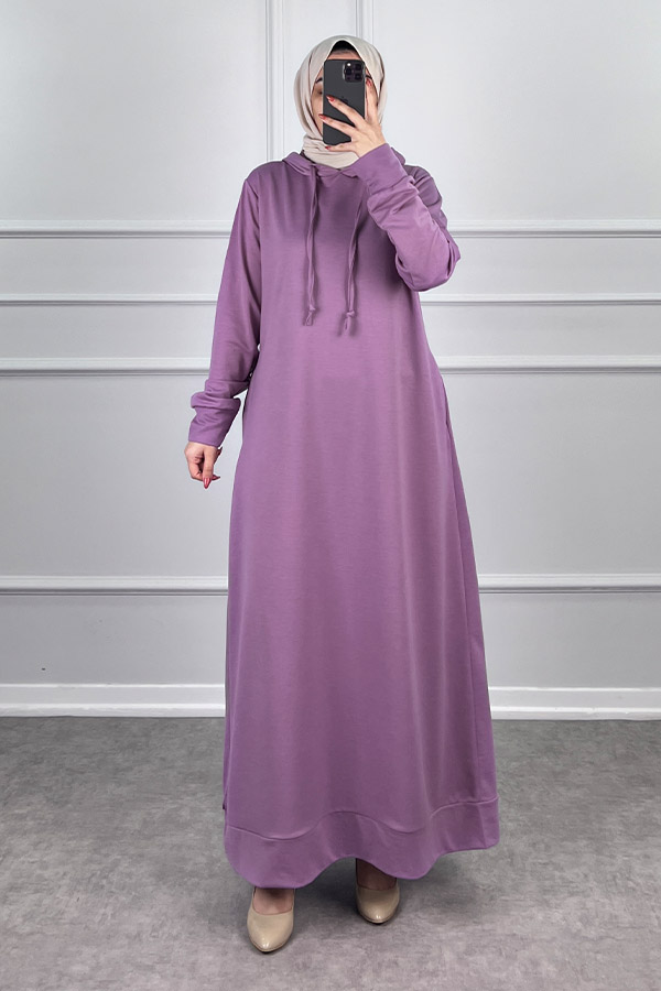 İki İp Tesettür Elbise - Lila