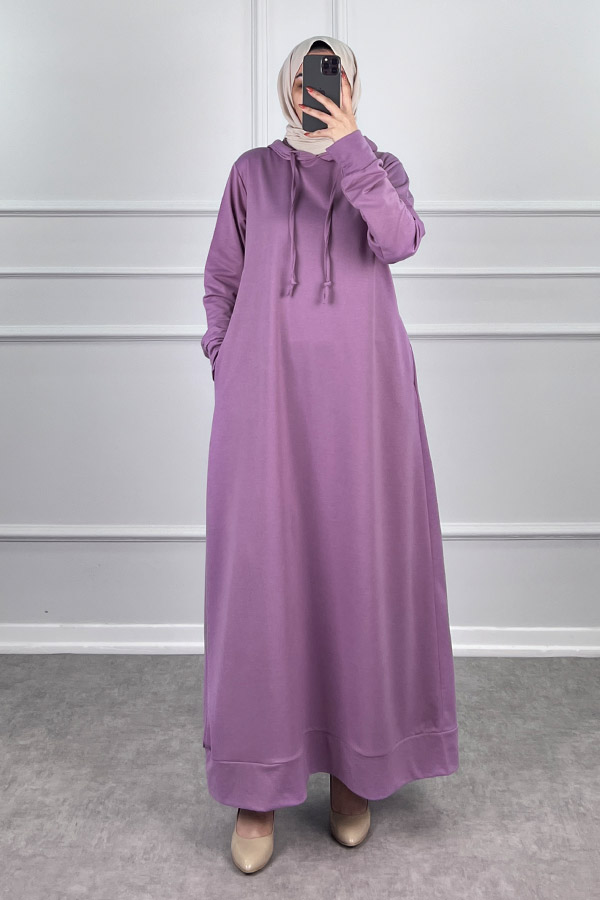İki İp Tesettür Elbise - Lila
