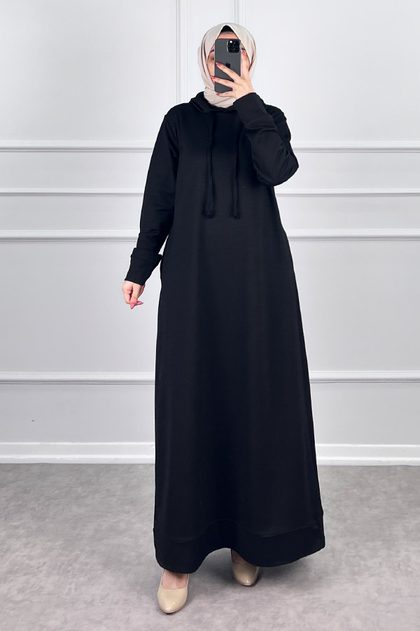 İki İp Tesettür Elbise - Siyah