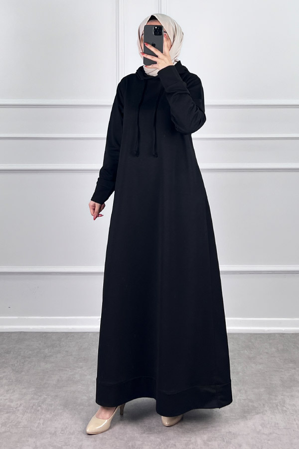 İki İp Tesettür Elbise - Siyah