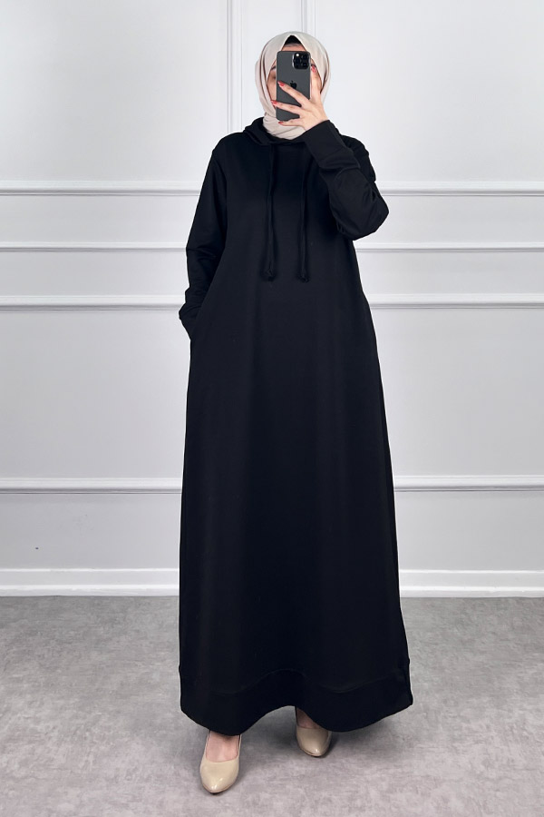 İki İp Tesettür Elbise - Siyah