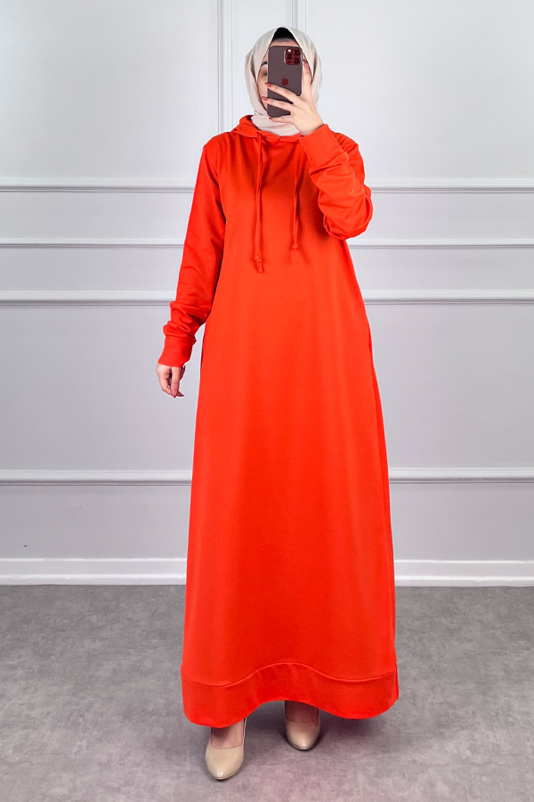 İki İp Tesettür Elbise - Turuncu İki İp Tesettür Elbise - Turuncu