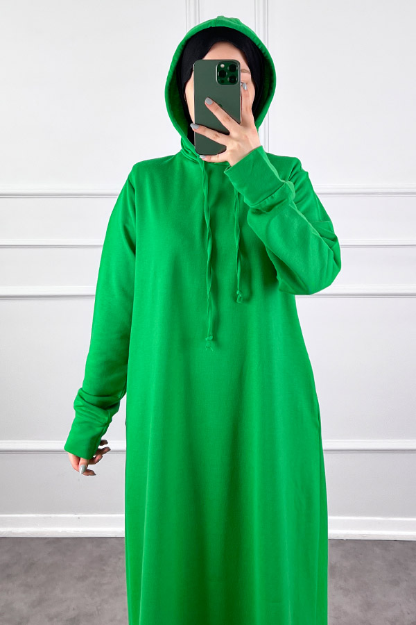 İki İp Tesettür Elbise - Yeşil İki İp Tesettür Elbise - Yeşil