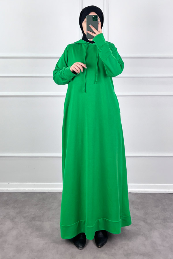 İki İp Tesettür Elbise - Yeşil İki İp Tesettür Elbise - Yeşil