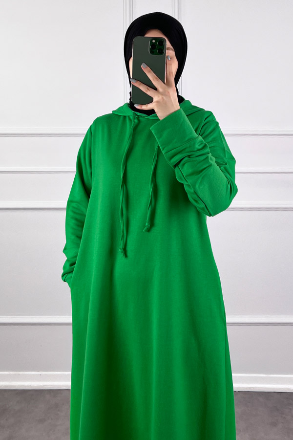 İki İp Tesettür Elbise - Yeşil İki İp Tesettür Elbise - Yeşil