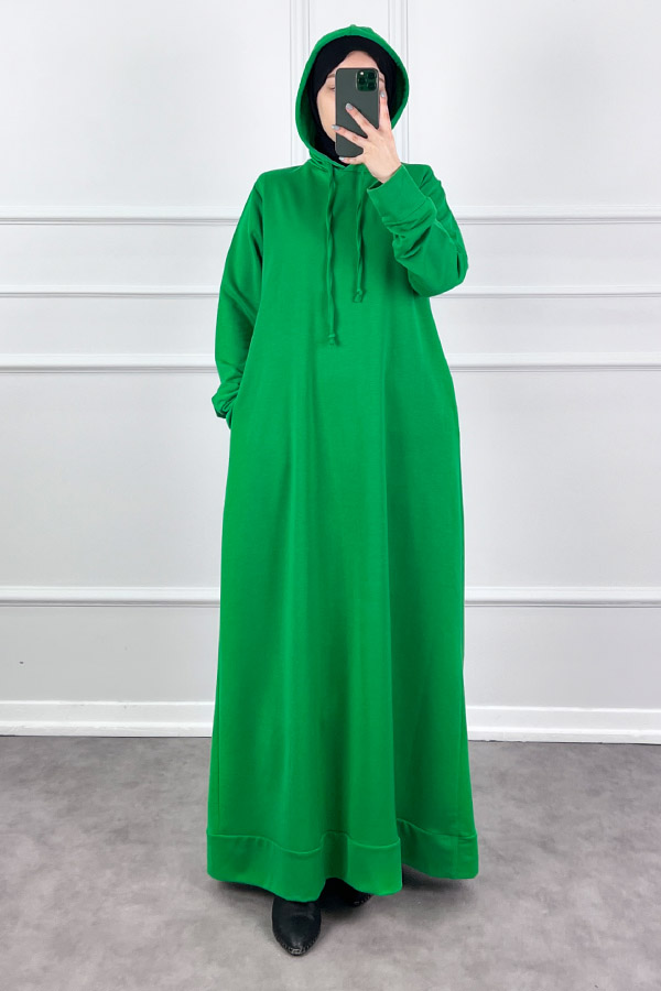 İki İp Tesettür Elbise - Yeşil İki İp Tesettür Elbise - Yeşil