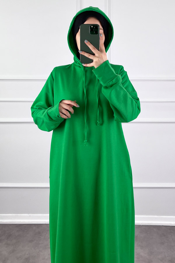 İki İp Tesettür Elbise - Yeşil İki İp Tesettür Elbise - Yeşil