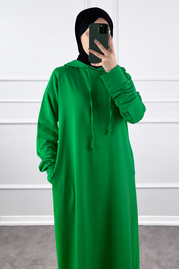 İki İp Tesettür Elbise - Yeşil İki İp Tesettür Elbise - Yeşil