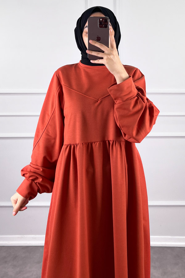 İki İplik Elbise - Turuncu