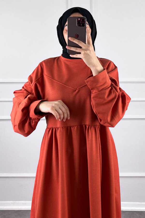 İki İplik Elbise - Turuncu