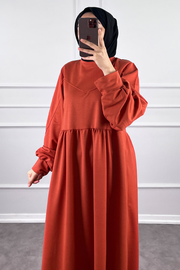 İki İplik Elbise - Turuncu