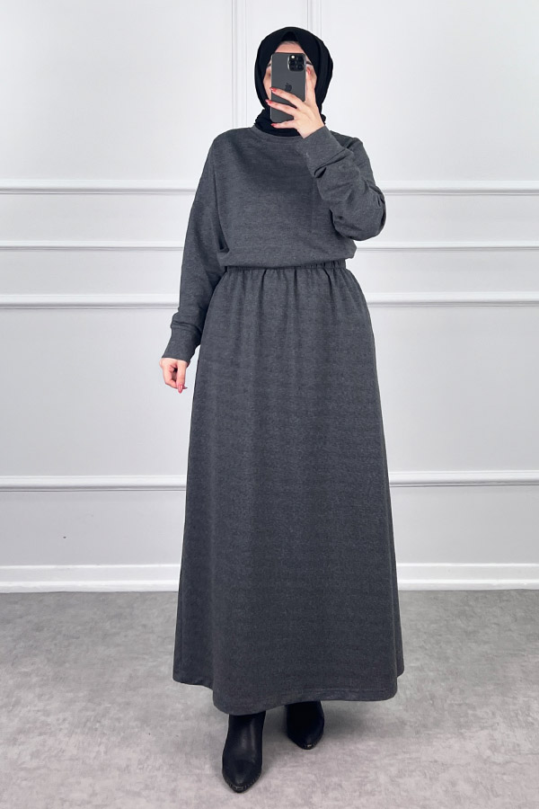 İki İplik Etekli Takım - Füme