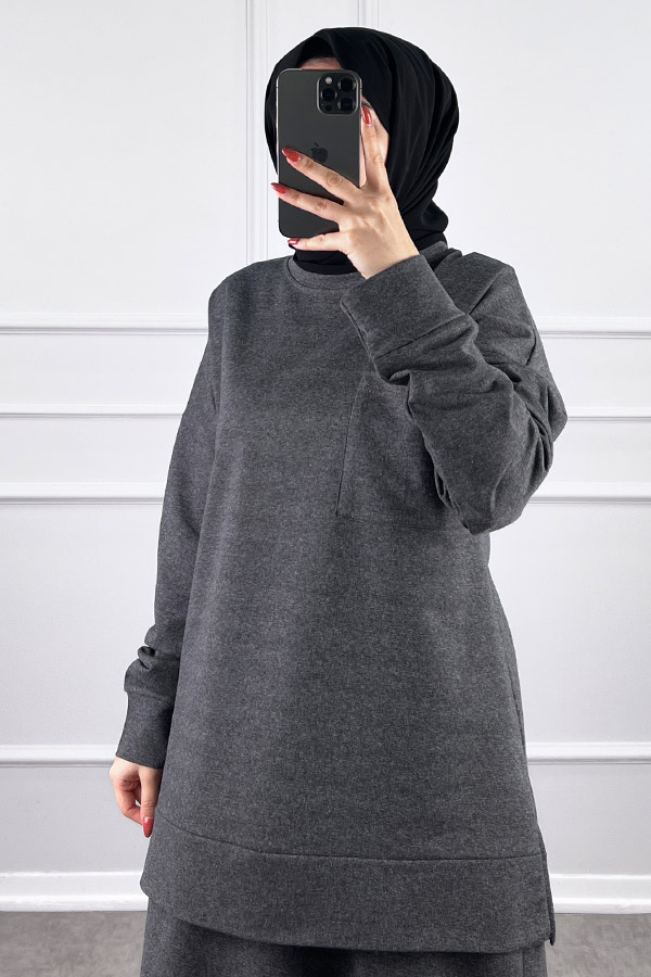 İki İplik Etekli Takım - Füme