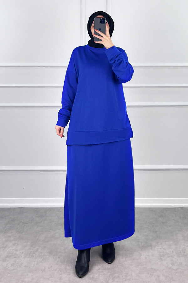 İki İplik Etekli Takım - Mavi